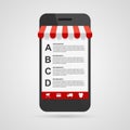 Business options infographic template. Mobile online shopping. Colorful design elements.