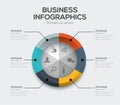 Business options vector. Modern ui infographics with six choices