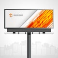 Business outdoor advertising billboard innovation orange dynamic flow print place for text vector