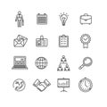 Business Outline Black Icons Set. Vector