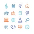 Business Outline Colorful Icons Set. Vector