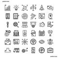Business Outline Icons perfect pixel. Royalty Free Stock Photo