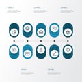 Business Outline Icons Set. Collection Of Conversation, Circle Graph, Global And Other Elements. Also Includes Symbols Royalty Free Stock Photo