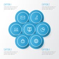 Business Outline Icons Set. Collection Of Mail, Analytics, Circle Graph And Other Elements. Also Includes Symbols Such