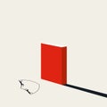 Business overcome challenge, obstacle vector concept. Symbol of solution, succes. Minimal illustration.