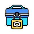 business padlock color icon vector illustration