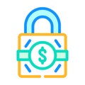 business padlock color icon vector illustration