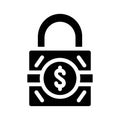 business padlock glyph icon vector illustration