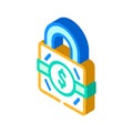 business padlock isometric icon vector illustration