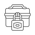 business padlock line icon vector illustration