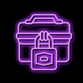 business padlock neon glow icon illustration