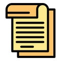 Business papers icon vector flat