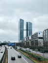 Business park along the highway Munich Germany Royalty Free Stock Photo