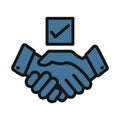 Business Partner line isolated vector icon can be easily modified and edit