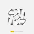 business partner and teamwork doodle icon illustration concept