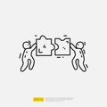 business partner and teamwork doodle icon illustration concept