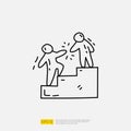 business partner and teamwork doodle icon illustration concept