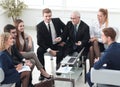 Business partners and business team discussing a new contrac Royalty Free Stock Photo