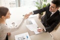 Business partners celebrating contract signing Royalty Free Stock Photo