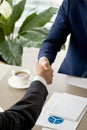 Business partners confirming deal with handshaking Royalty Free Stock Photo
