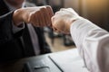 Business Partners Giving Fist Bump to commitment Greeting Start Royalty Free Stock Photo