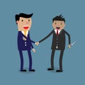 Business partners handshaking knife Royalty Free Stock Photo