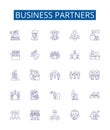 Business partners line icons signs set. Design collection of Partners, Business, Collaborators, Associates, Investment