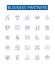 Business partners line icons signs set. Design collection of Partners, Business, Collaborators, Associates, Investment