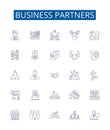 Business partners line icons signs set. Design collection of Partners, Business, Collaborators, Associates, Investment