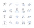 Business Partners outline icons collection. Partners, Business, Commerce, Alliance, Partnering, Joint-Venture, Trading