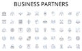 Business Partners line icons collection. Companionship, Trust, Loyalty, Support, Kindness, Empathy, Understanding vector