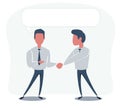 Business partners shaking hands as a symbol of unity. With Speech Bubble. Royalty Free Stock Photo