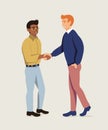 Business partners shaking hands flat illustration Royalty Free Stock Photo