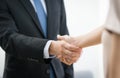 Business partners shaking hands in the modern office Royalty Free Stock Photo