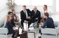 Business partners and business team discussing a new contrac Royalty Free Stock Photo