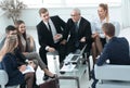 Business partners and business team discussing a new contrac Royalty Free Stock Photo