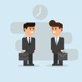 Business partners. Teamwork, businessmen. Vector flat design