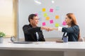 Business partnership concept, Business senior making fist bump with partner after successful work