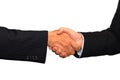 Business partnership hand shake concept in close up