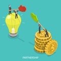 Business partnership flat isometric vector concept. Royalty Free Stock Photo