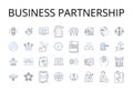 Business partnership line icons collection. Friendly alliance, Collaborative venture, Mutual agreement, Cooperative