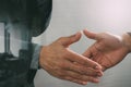 Business partnership meeting concept.photo businessmans handshake. Successful businessmen handshaking after perfect deal.close up Royalty Free Stock Photo