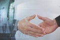 Business partnership meeting concept.photo businessmans handshake. Successful businessmen handshaking after perfect deal.close up Royalty Free Stock Photo