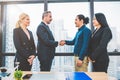 Business partnership meeting handshaking concept. Businessmen doing handshake. Successful business people contract handshaking