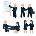 Business partnership. Business meeting illustration. Color flat vector illustration on white background.