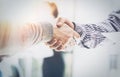 Business Partnership Meeting.Photo Two Businessmans Hands Handshake Process.Successful Businessmen Handshaking After Royalty Free Stock Photo