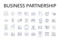 Business partnership line icons collection. Friendly alliance, Collaborative venture, Mutual agreement, Cooperative