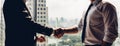 Business partnership successful meeting concept. Image businessman handshake.