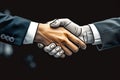 Business partnership Two individuals shaking hands, sealing a successful deal Royalty Free Stock Photo