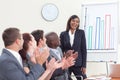 Business people applauding her colleague Royalty Free Stock Photo